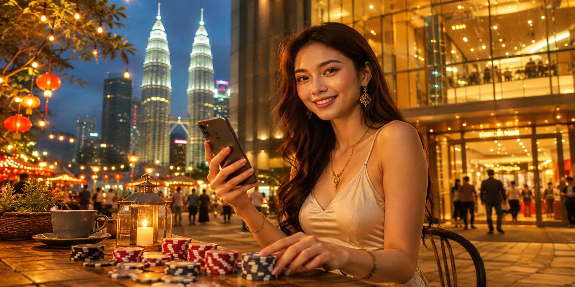 Pemain dari Kuala Lumpur bermain poker dalam talian menggunakan telefon